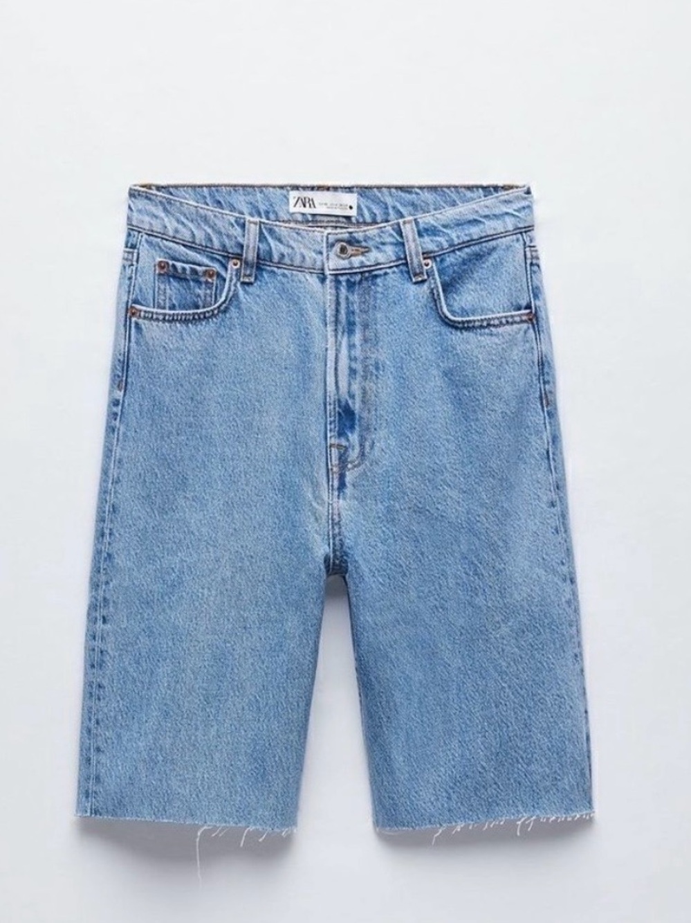 Zara Light Blue Denim Bermuda Shorts
